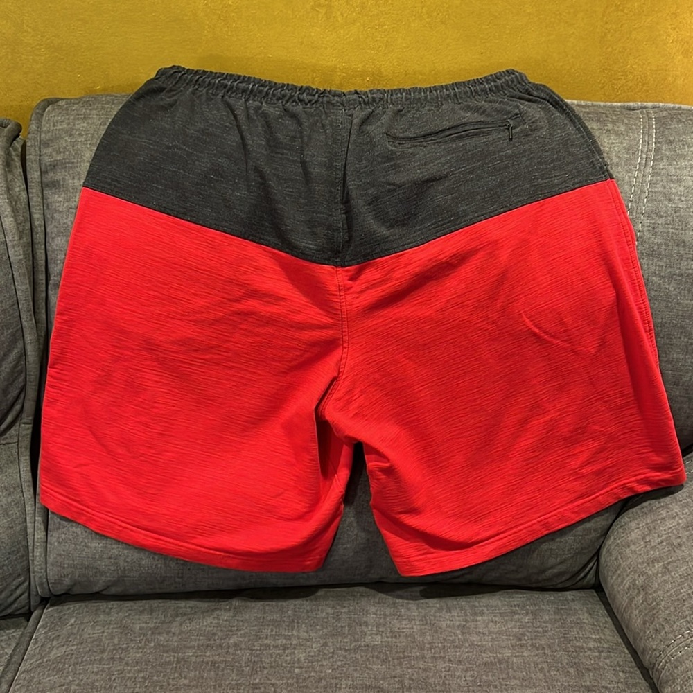 Foundry Red Gray Drawstring Shorts - Picture 2 of 5